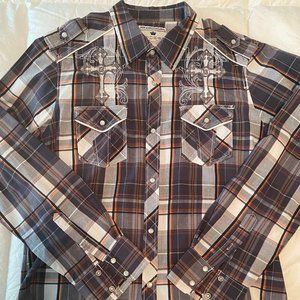 Pop Icon Men's Plaid Button Down - XL